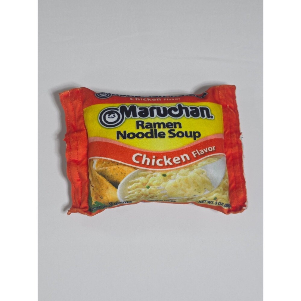 Maruchan Ramen Chicken Noodle Soup 3oz Novelty Stuffy Plush Toy Orange Yellow